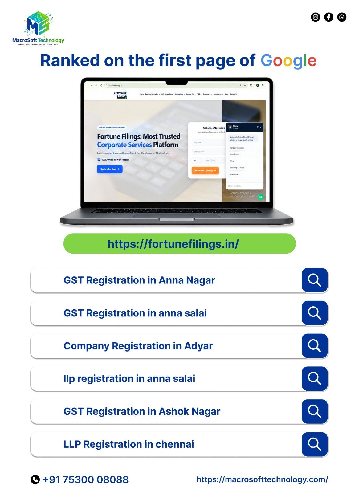 Fortune Filings Google Page 1 SEO Proof