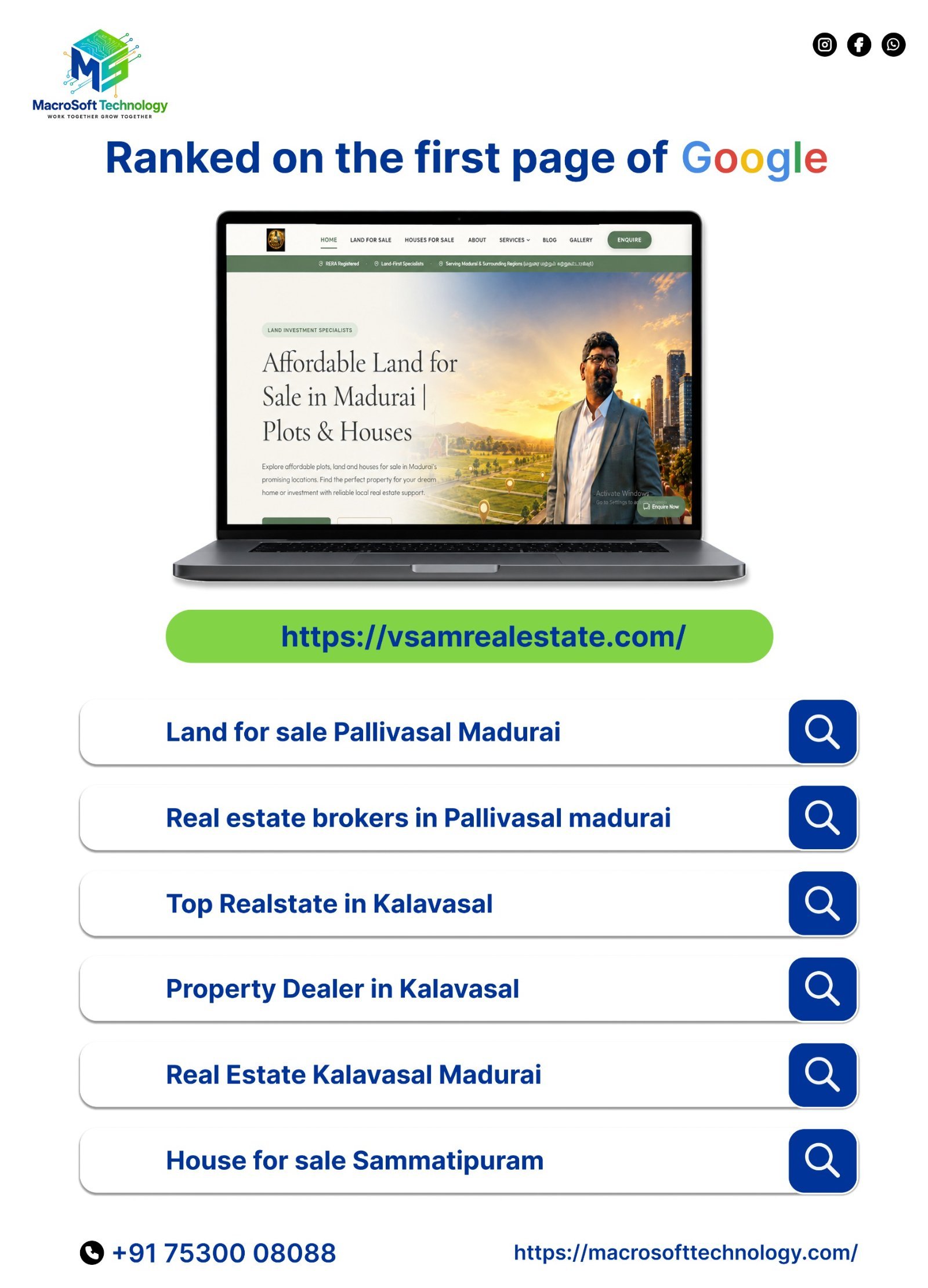 VSAM Real estate Google Page 1 SEO Proof
