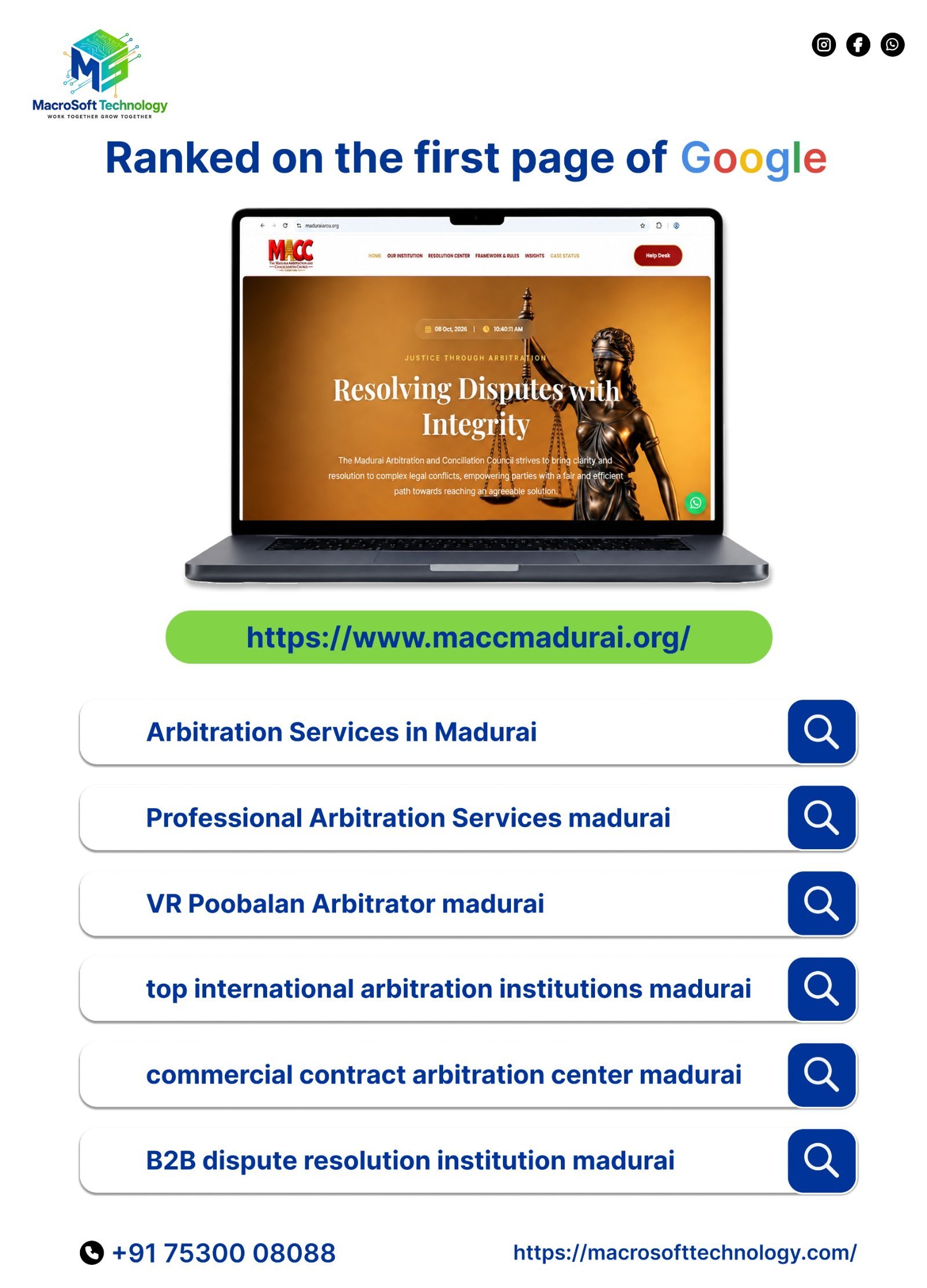 MACC Madurai Google Page 1 SEO Proof